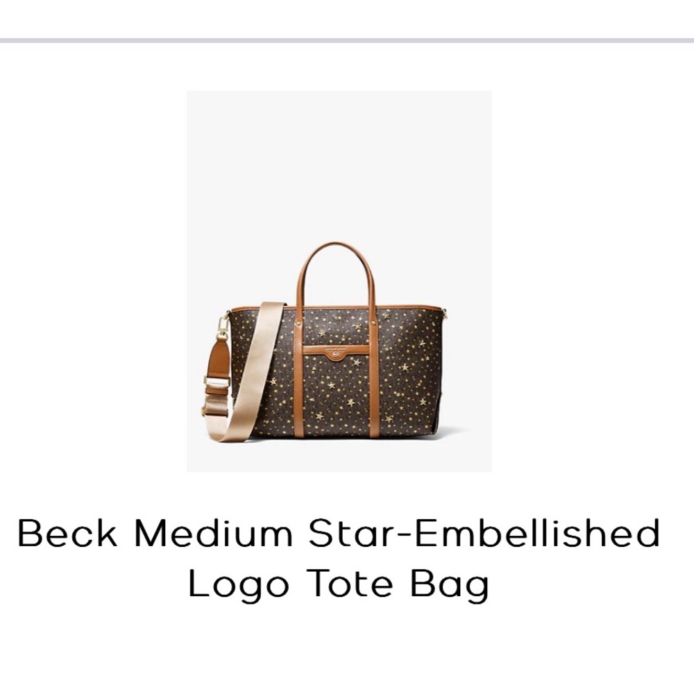 Michael Kors Beck Medium Star-Embellished Logo Tote Bag EUC
